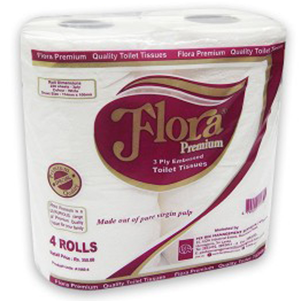 Flora Premium Toilet Roll 3Ply 4Pack - FLORA - Paper Goods - in Sri Lanka