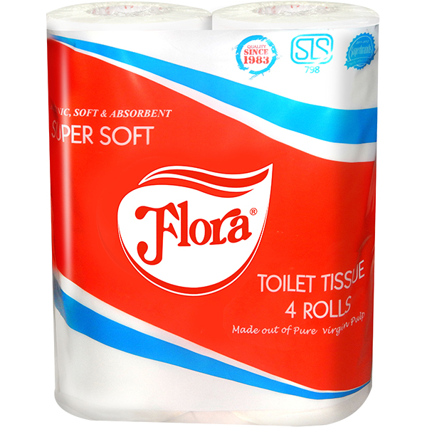 Flora Toilet Rolls 4S - FLORA - Paper Goods - in Sri Lanka