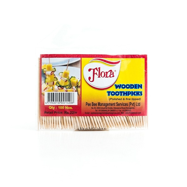 Flora Wooden Toothpicks 100S - FLORA - Disposables - in Sri Lanka