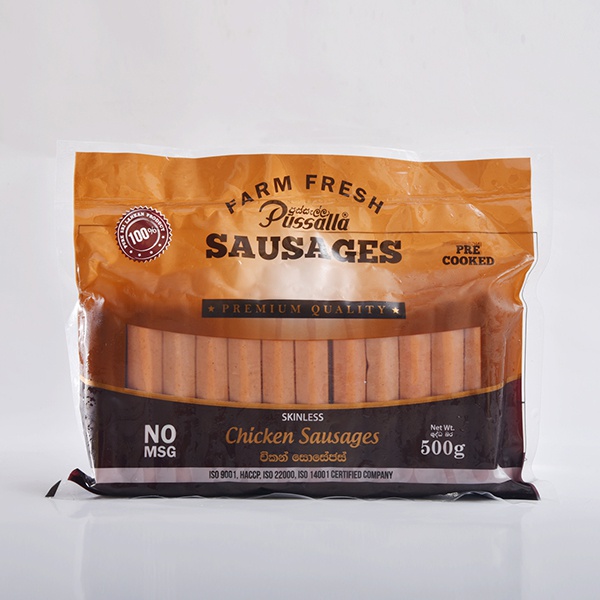 Pussalla Chicken Sausage Skin Less 500G - PUSSALLA - Processed / Preserved Meat - in Sri Lanka