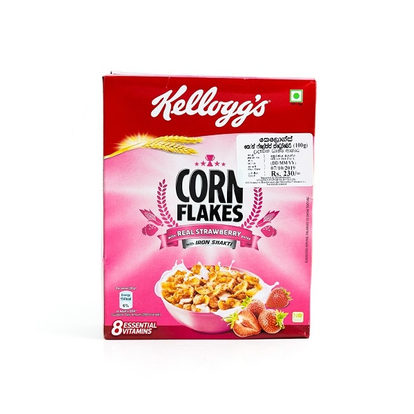 Kelloggs Corn Flakes Strawberry 100G - KELLOGGS - Cereals - in Sri Lanka