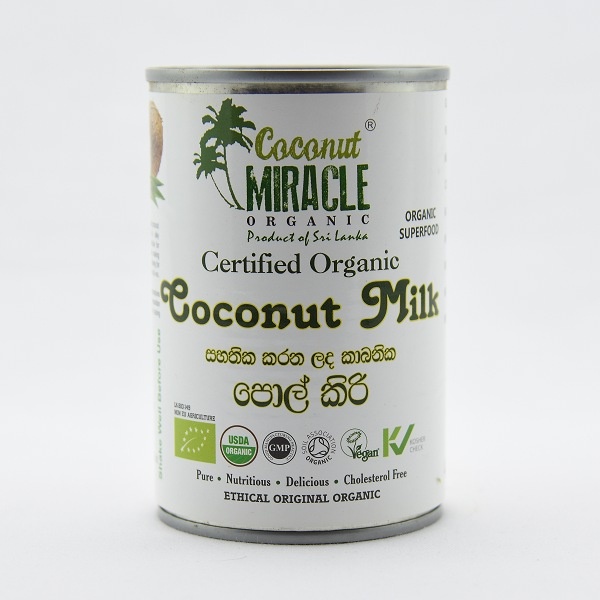 Coconut Miracle Organic Coconut Milk 400Ml - COCONUT MIRACLE - Seasoning - in Sri Lanka
