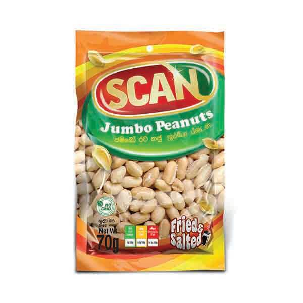 Scan Fried & Salted Jumbo Peanuts 70G - SCAN - Snacks - in Sri Lanka