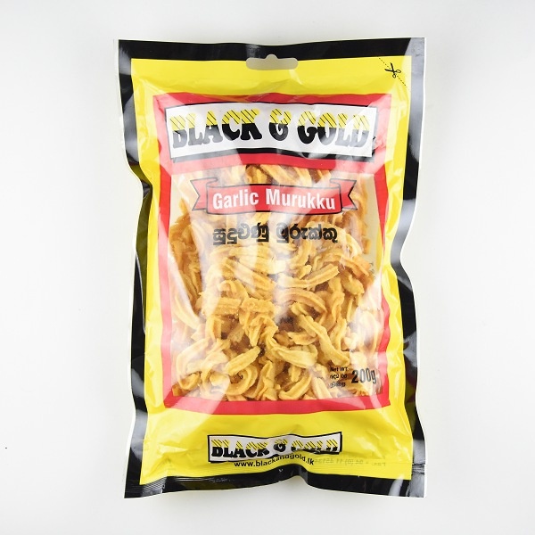 Black & Gold Garlic Murukku 200G - BLACK & GOLD - Snacks - in Sri Lanka