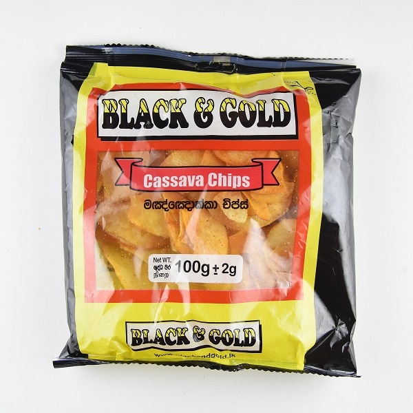 Black & Gold Cassava Chips 100G - BLACK & GOLD - Snacks - in Sri Lanka