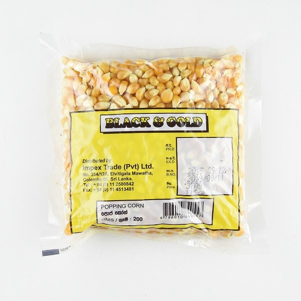 Black & Gold Pop Corn 200G - BLACK & GOLD - Snacks - in Sri Lanka