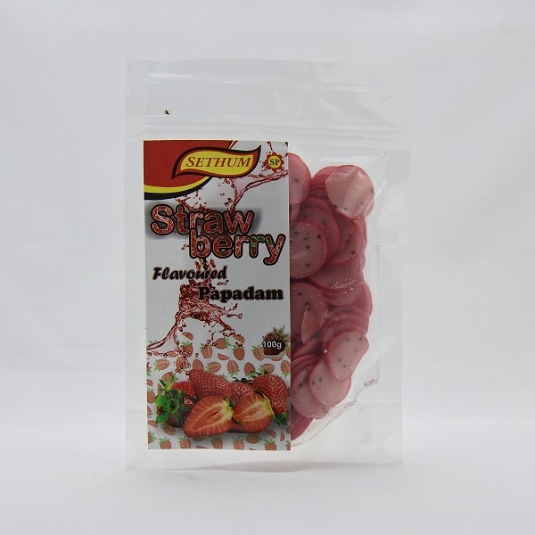 Sethum Strawberry Flavoured Papadam 100G - SETHUM - Condiments - in Sri Lanka