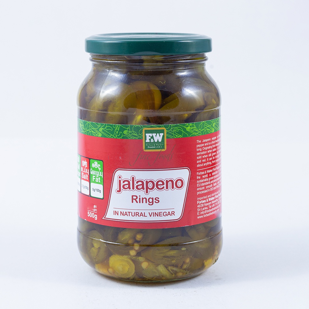 F&W Jalapeno Rings In Vinegar 500G - F&W - Processed/ Preserved Vegetables - in Sri Lanka