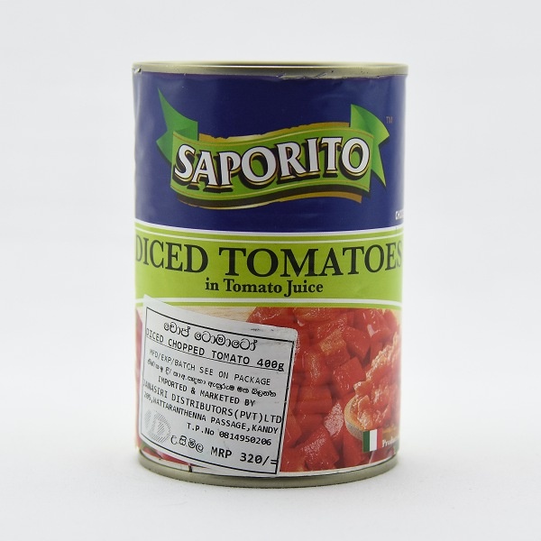 Saporito Diced Chopped Tomatoes 400G - SAPORITO - Processed/ Preserved Vegetables - in Sri Lanka