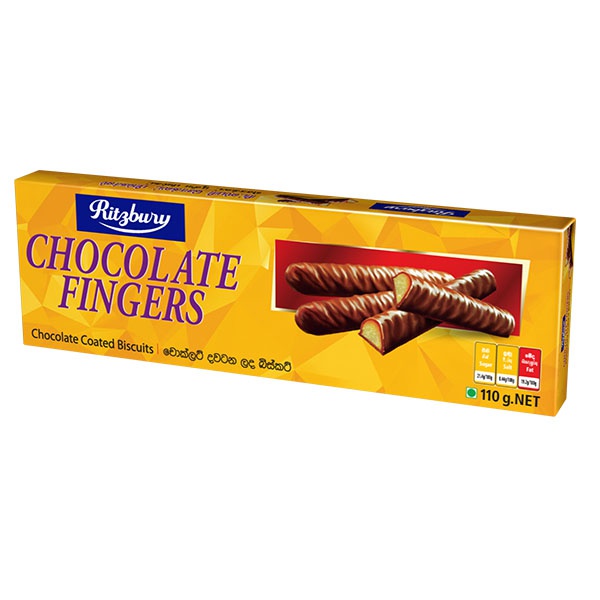 Ritzbury Chocolate Fingers 110G - RITZBURY - Biscuits - in Sri Lanka