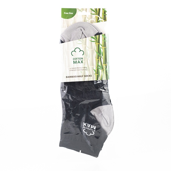 Cotton Max Bamboo Half Socks - Gray 8503Gry - COTTON MAX - Essentials - in Sri Lanka