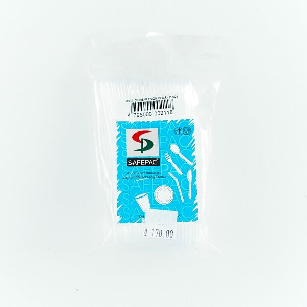 Safepac Spoon Ice Cream 95 Mm 25S - SAFEPAC - Disposables - in Sri Lanka