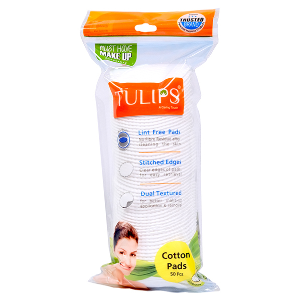 Tulips Cotton Pads 50pcs - TULIPS - Beauty Accessories - in Sri Lanka