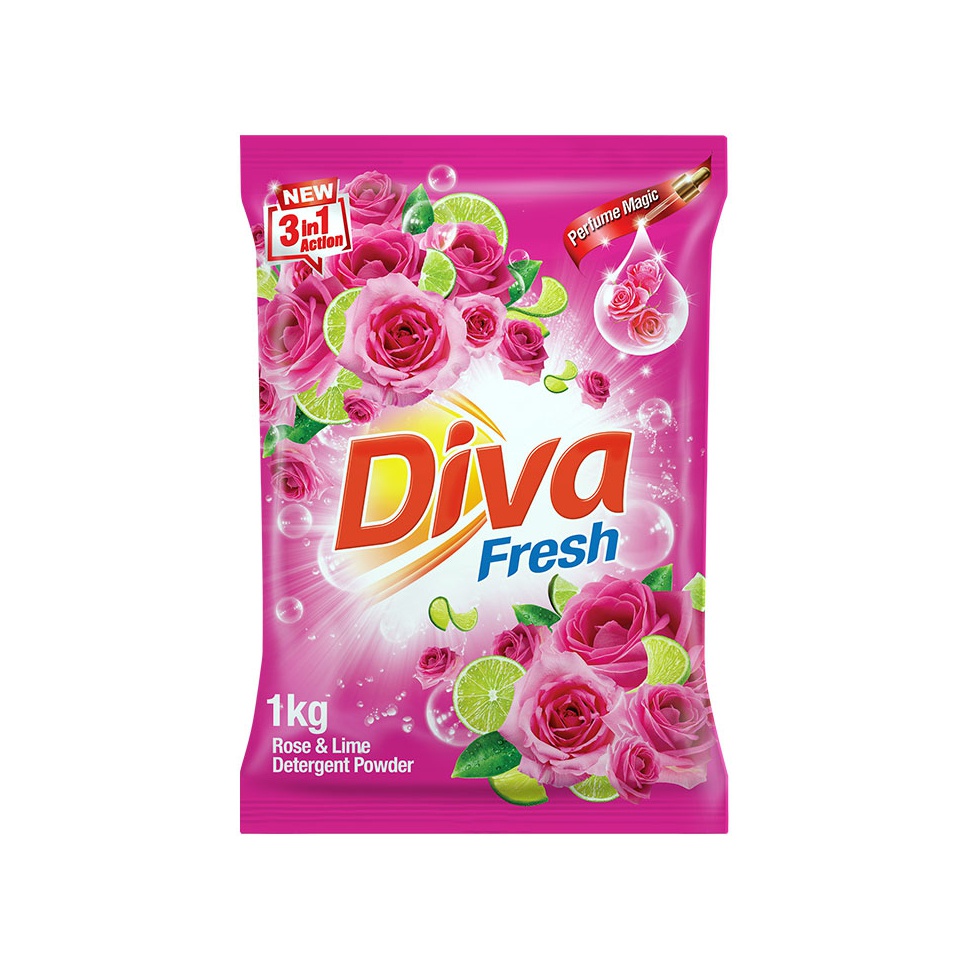 Diva Rose & Lime Detergent Powder 1Kg - DIVA - Laundry - in Sri Lanka