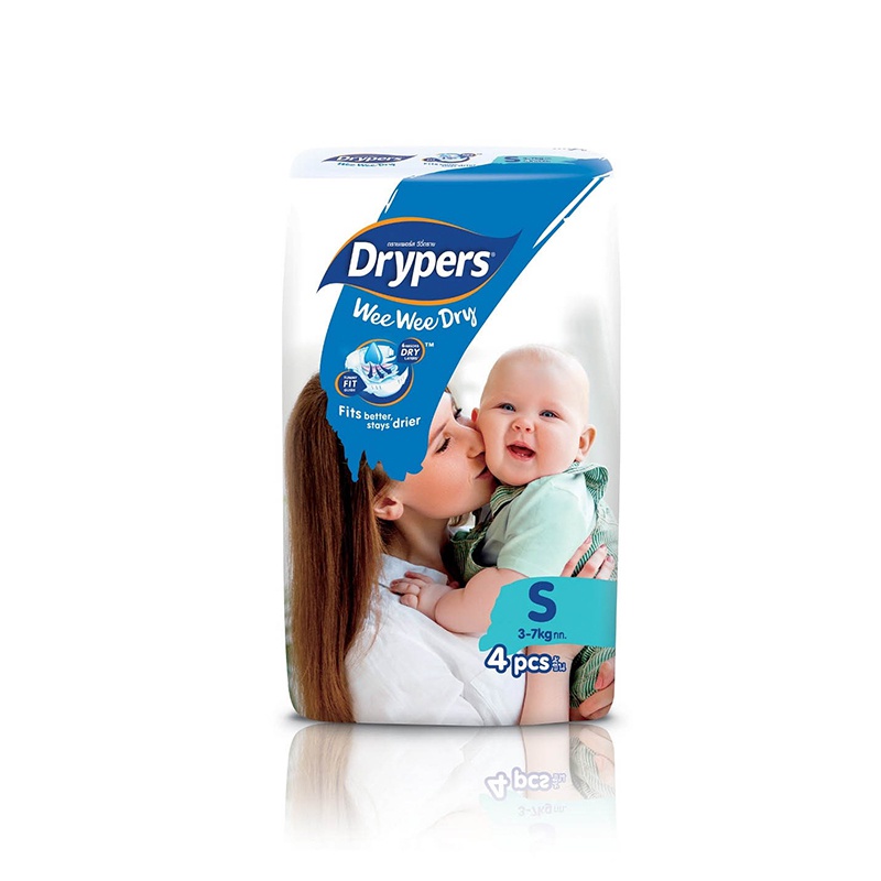Drypers Wee Wee Dry Low Count Diaper Small 4 PCs - Drypers - Baby Need - in Sri Lanka