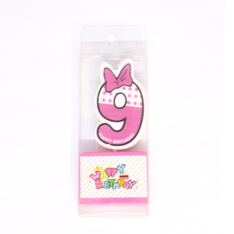 Party Hat Candle Pink Number 9 - PARTY HAT - Party-Ware - in Sri Lanka
