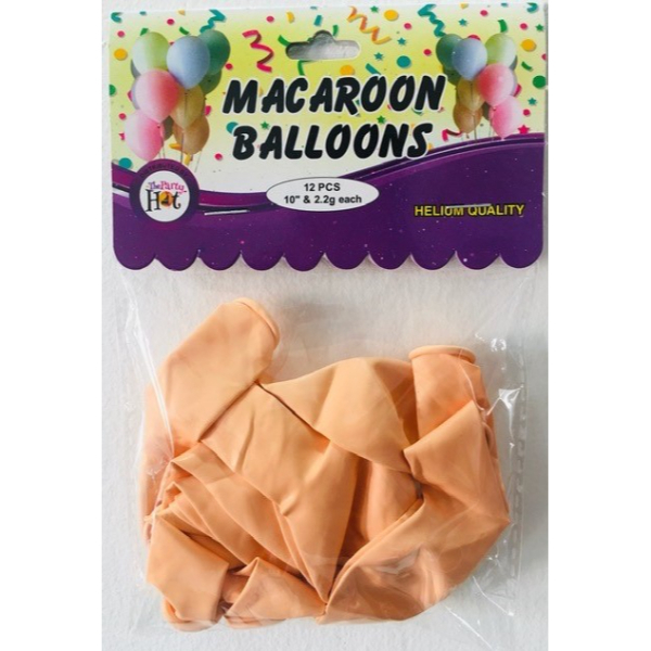 Party Hat Macaroon Balloons Peach 12 Pcs - PARTY HAT - Party-Ware - in Sri Lanka