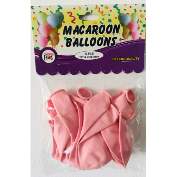 Party Hat Macaroon Balloons Pink 12 Pcs - PARTY HAT - Party-Ware - in Sri Lanka