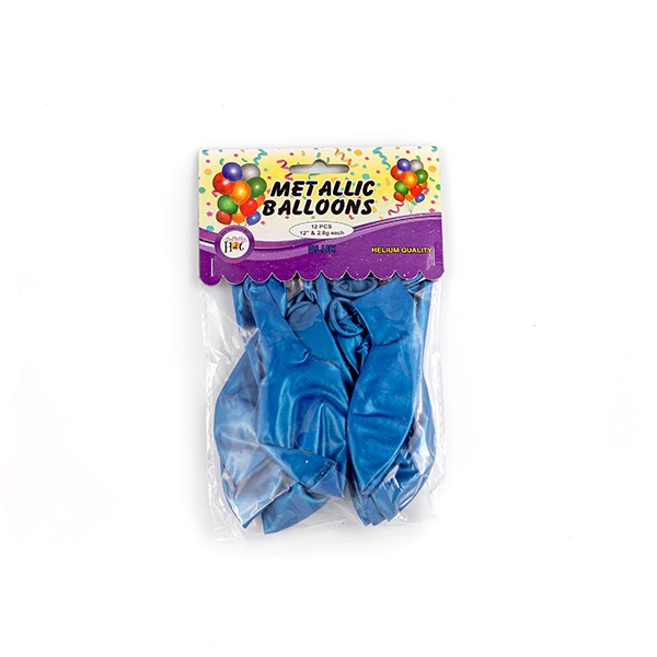 Party Hat Metallic Balloons Blue 12 Pcs - PARTY HAT - Party-Ware - in Sri Lanka