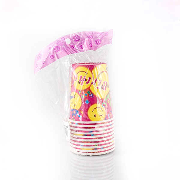 Party Hat Happy Birthday Printed Paper Cups 10 Pcs - PARTY HAT - Party-Ware - in Sri Lanka