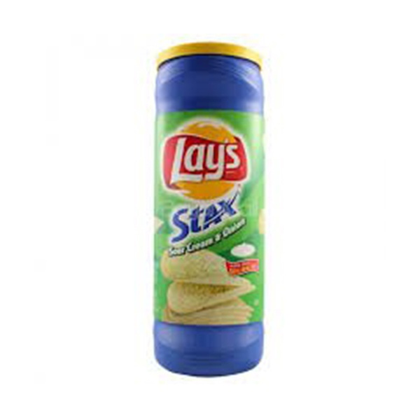 LAY'S STAX POTATO CHIPS SOUR CREAM & ONION 155.9G - LAY'S - Snacks - in Sri Lanka