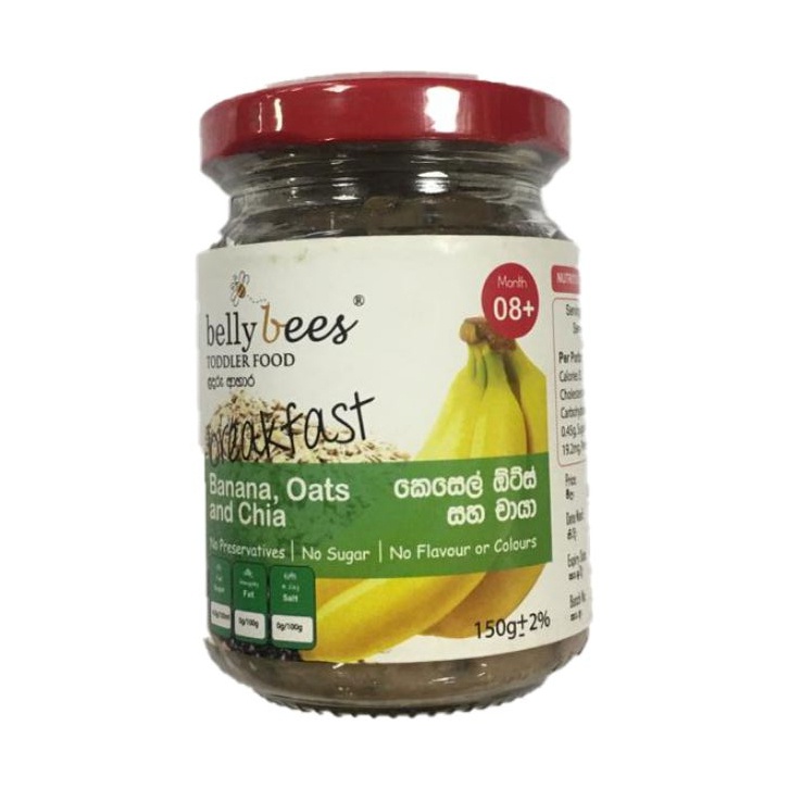 Belly Bees Breakfast Toddler Food Banana Oats And Chia 8M+ 150G - BELLYBEES - Baby Food - in Sri Lanka
