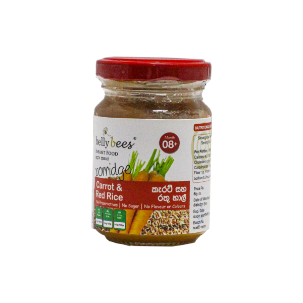 Belly Bees Porridge Infant Food Carrot And Red Rice 8M+ 150G - BELLYBEES - Baby Food - in Sri Lanka