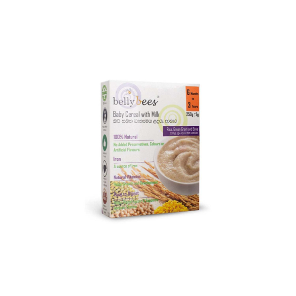 Belly Bees Baby Cereal Milk With Rice Greengram And Soya 6M -3Y 250G - BELLYBEES - Baby Food - in Sri Lanka