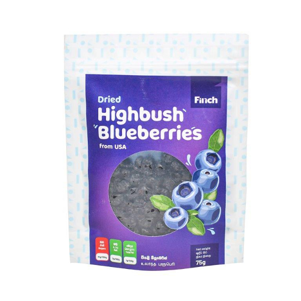 Finch Dried Highbush Blueberries 75G - FINCH - Snacks - in Sri Lanka