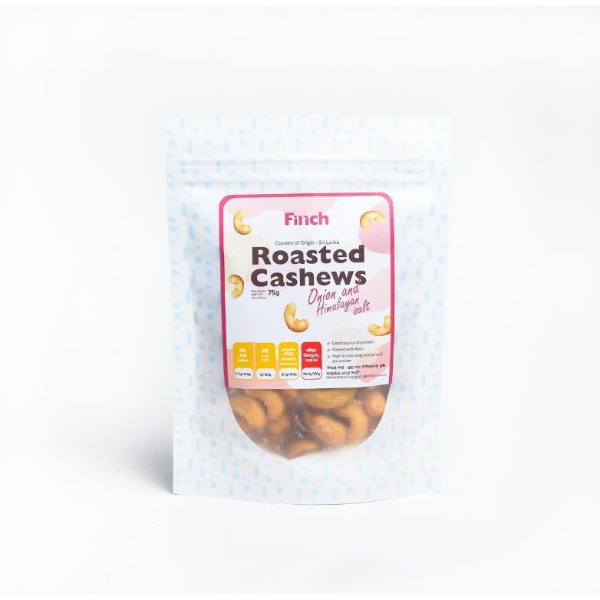 Finch Cashew Nuts Whole Roasted Onions & Himalayan Pink Salt 75G - FINCH - Snacks - in Sri Lanka