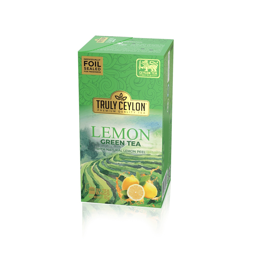 Truly Ceylon Lemon Green Tea With Natural Lemon Peel 25S 45G | Glomark.lk