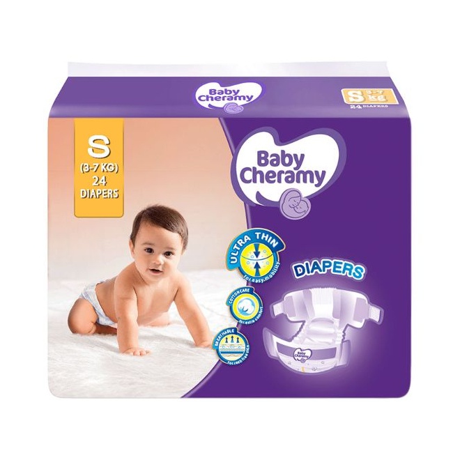 Baby Cheramy Baby Diapers Small 24S - BABY CHERAMY - Baby Need - in Sri Lanka