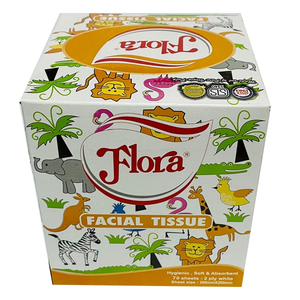 Flora Facial Tissue Box 2Ply 70Pcs - FLORA - Paper Goods - in Sri Lanka