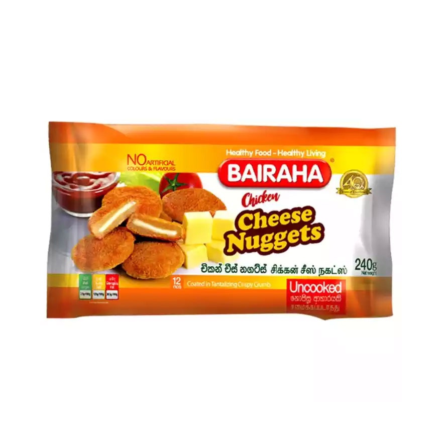 Bairaha Chicken Cheese Nuggets 240G - BAIRAHA - Frozen Rtc Snacks - in Sri Lanka