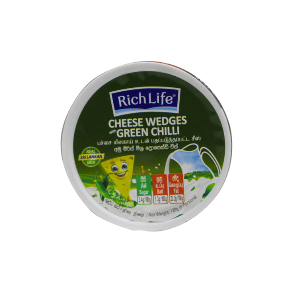 Richlife Cheese Wedges Green Chilli 120G - RICHLIFE - Cheese - in Sri Lanka