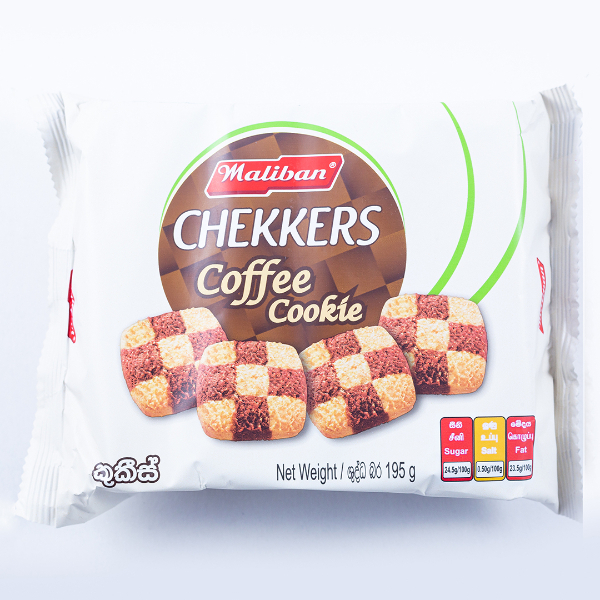 Maliban Chekkers Coffee Cookie 195G - MALIBAN - Biscuits - in Sri Lanka