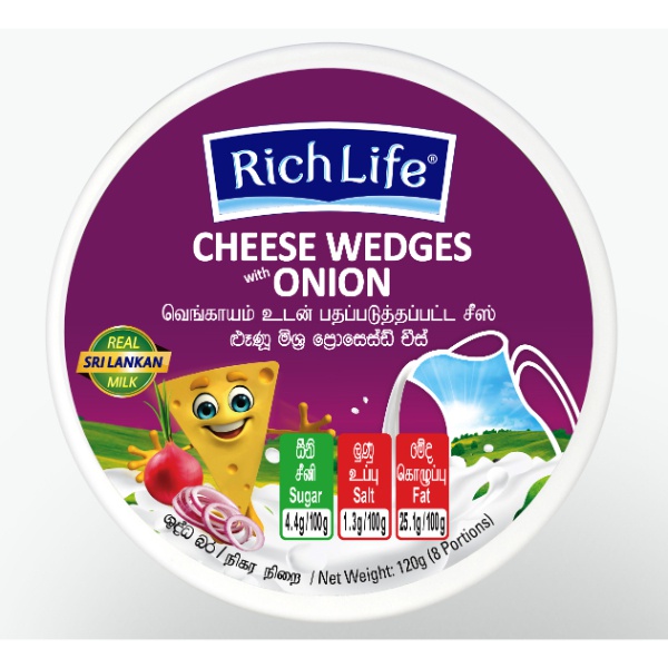 Richlife Cheese Wedges Onion 120G - RICHLIFE - Cheese - in Sri Lanka