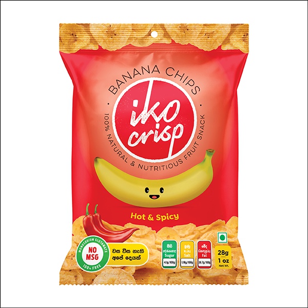 Iko Crisp Banana Chips Hot & Spicy 28G - Iko - Snacks - in Sri Lanka
