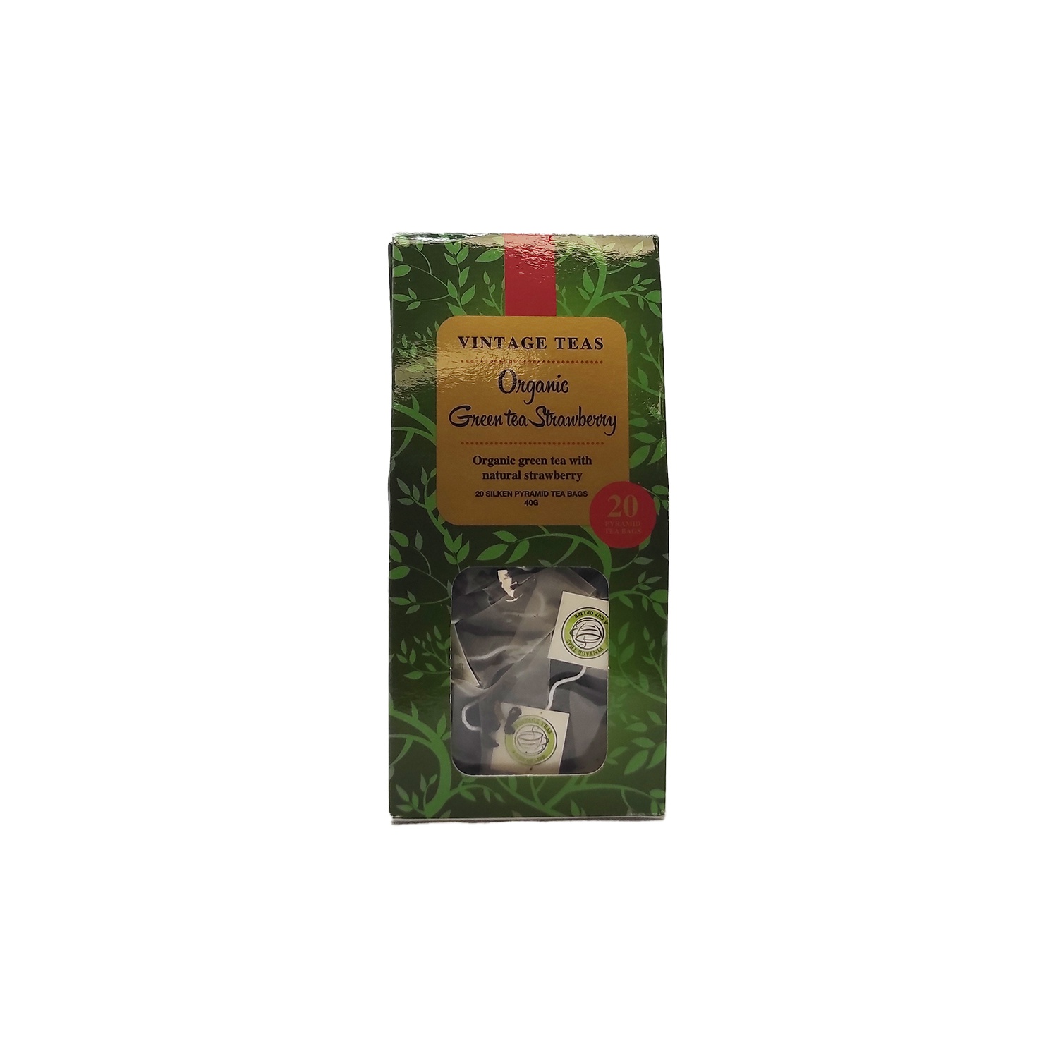 Vintage Organic Strawberry Green Tea 20S 40G - Vintage - Tea - in Sri Lanka