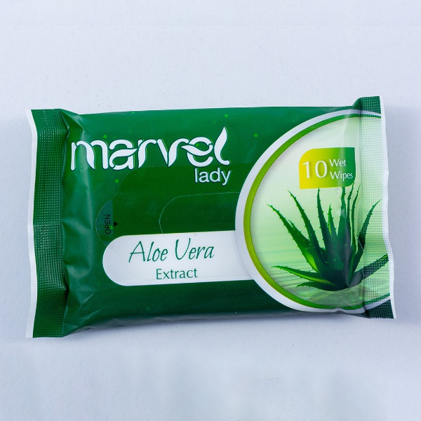 Marvel Aloe Vera Lady Wet Wipe 10Pcs - MARVEL - Paper Goods - in Sri Lanka