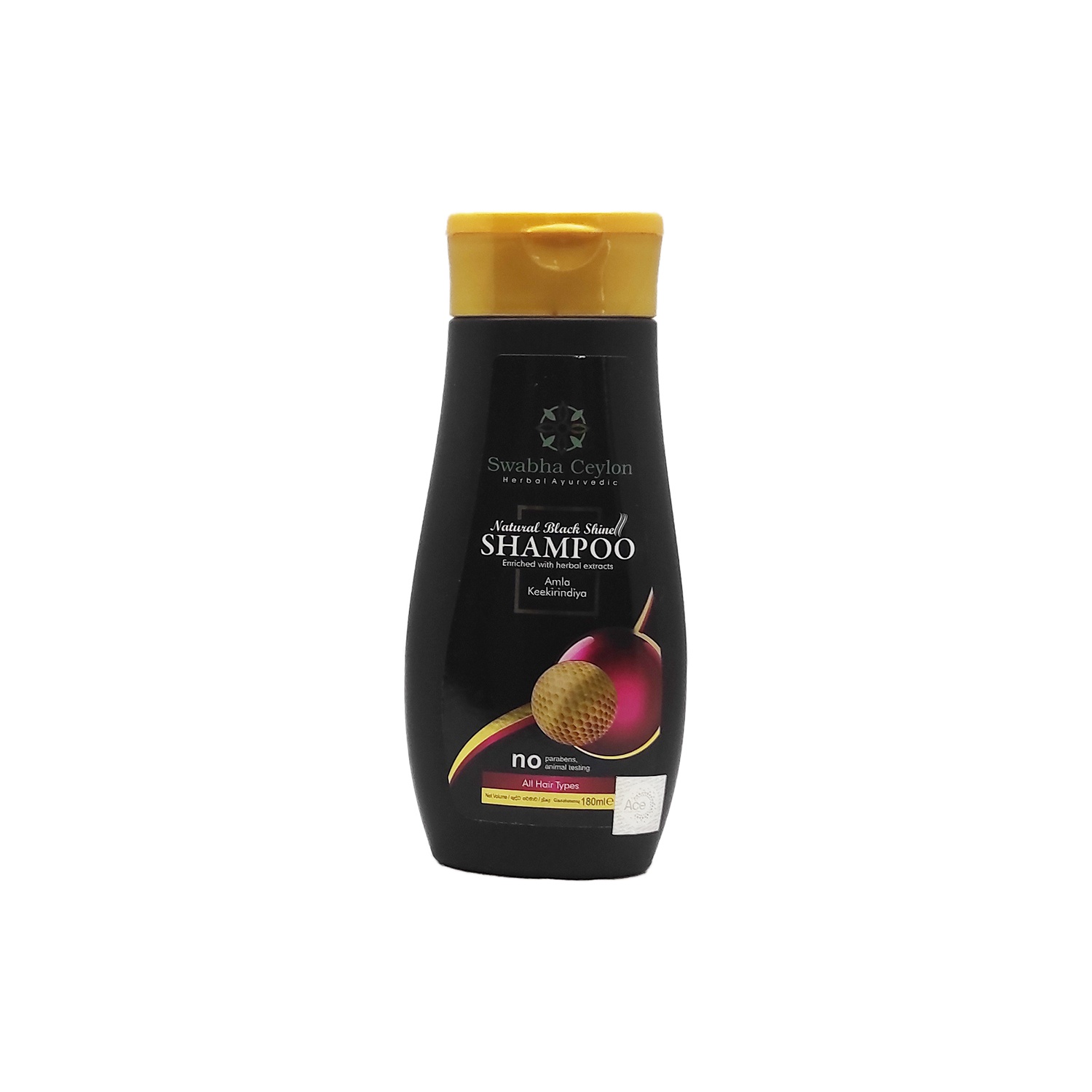 Swabha Ceylon Shampoo Natural Black Shine 180Ml - SWABHA - Hair Care - in Sri Lanka