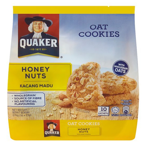 Quaker Oat Cookies Honey Nuts 270G - QUAKER OAT - Biscuits - in Sri Lanka