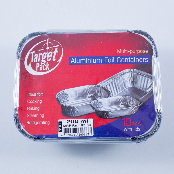 Target Pack Aluminium Foil Container 200Ml 10Pcs - TARGET PACK - Disposables - in Sri Lanka