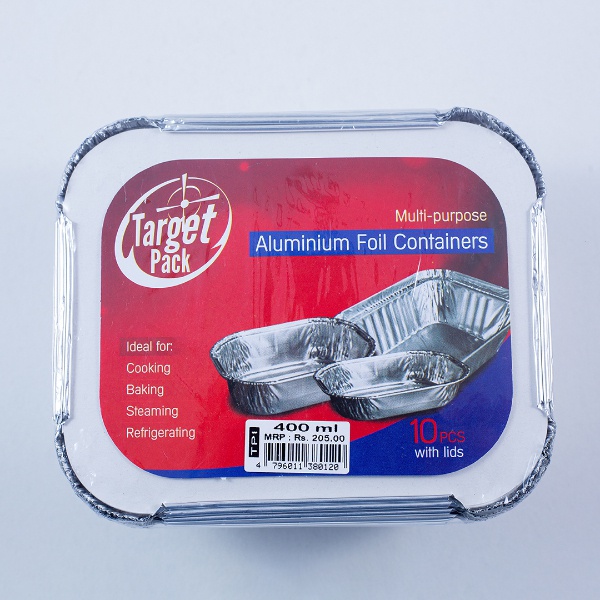 Target Pack Aluminium Foil Container 400Ml 10Pcs - TARGET PACK - Disposables - in Sri Lanka
