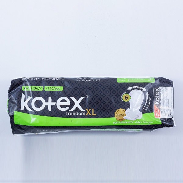 Kotex Freedom Sanitary Napkings Soft Cover Xl 7Pcs - KOTEX - Personal Hygiene - in Sri Lanka