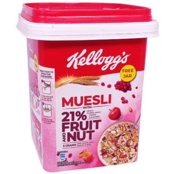 Kelloggs Extra Muesli Fruit & Nut Free Jar 500Gx2 - KELLOGGS - Cereals - in Sri Lanka