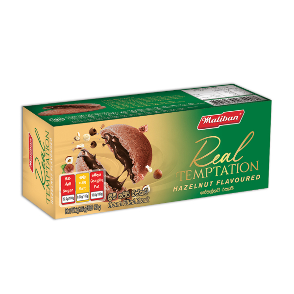 Maliban Biscuit Real Temptation Hazelnut Flavoured 90G - MALIBAN - Biscuits - in Sri Lanka