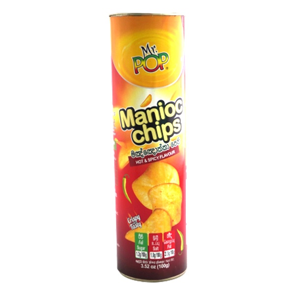 Mr. Pop Manioc Chips Hot & Spicy 100G - MR. POP - Snacks - in Sri Lanka