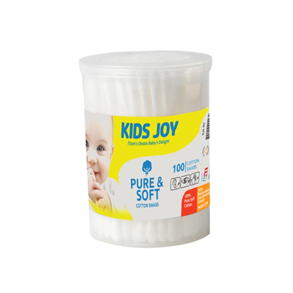 Kids Joy Cotton Buds Canister 100Pcs - KIDS JOY - Baby Need - in Sri Lanka