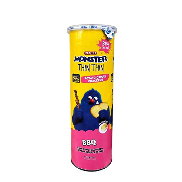 Mamee Monster Thin Thin Potato Crisps Crackers Baked Bbq 100G | Glomark.lk